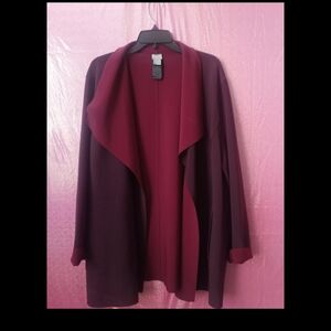 🆕 LISTING! Chico's Elegant Burgundy Open Front Cardigan